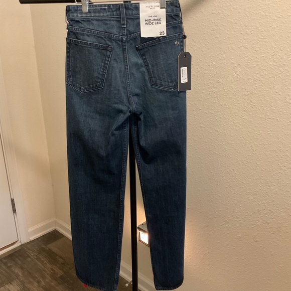 NWT, Rag and Bone Lori Mid Rise Wide Leg Jeans, Size 23, MSRP $258.00 - Picture 3 of 8